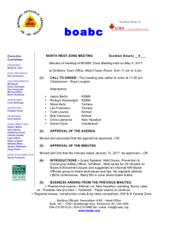 NORTH WEST ZONE MEETING Duration (hours) __4___ Minutes of