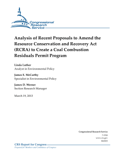 Analysis of Recent Proposals to Amend the Resource Conservation