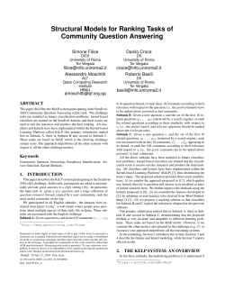 Structural Models for Ranking Tasks of Community Question