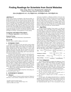 Finding readings for scientists from social websites