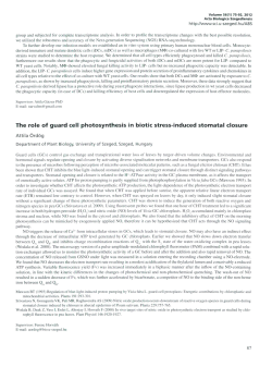 The role of guard cell photosynthesis in biotic stress