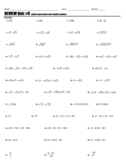 Simplify. 29. (&ndash;3i ) (4i )(&ndash;5i ) 30. (7i )&sup2;(6i ) 31. i ⁴&sup2; 32. i ⁸⁹ 33. (5 &ndash; 2i