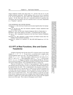12.3 FFT of Real Functions, Sine and Cosine Transforms
