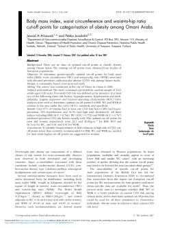 Body mass index, waist circumference and waist-to-hip ratio cut