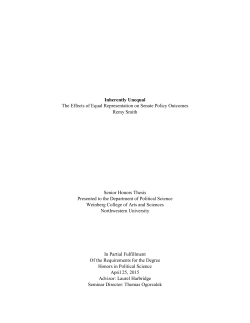 Inherently Unequal The Effects of Equal Representation on Senate