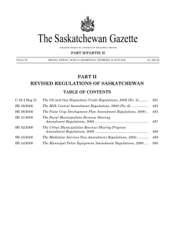 Sask Gazette, Part II, Jun 30, 2000