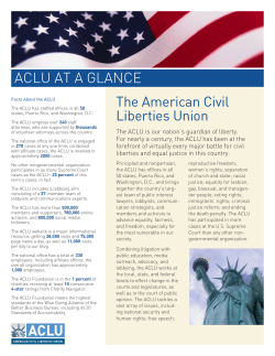 ACLU AT A GLANCE