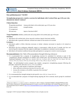 Strengthening for Children with Cerebral Palsy