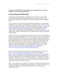 Comments on FIPS PUB 201