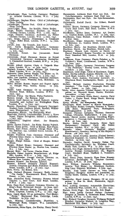 THE LONDON GAZETTE, 22 AUGUST, 1947 3959 14 July. 1947