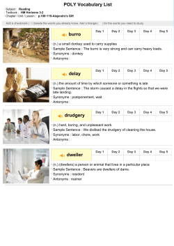 POLY Vocabulary List - e