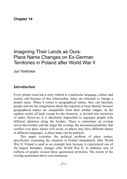 Imagining Their Lands as Ours: Place Name Changes on Ex