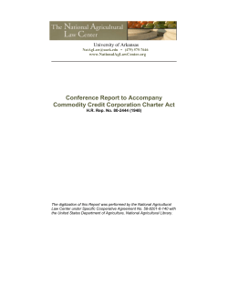 Conference Report to Accompany Commodity Credit Corporation