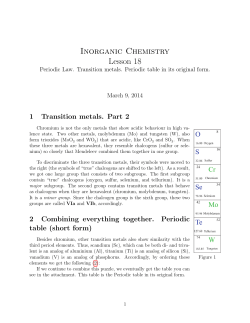 Inorganic Chemistry Lesson 18