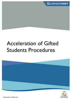Acceleration of Gifted Students Procedures
