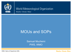 MOUs and SOPs - Typhoon Committee
