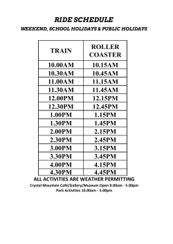 TRAIN ROLLER COASTER 10.00AM 10.15AM 10.30AM 10.45AM