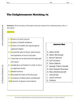 The Enlightenment: Matching #3