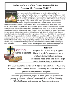 News and Notes February 19 - February 26, 2017 Wanted!
