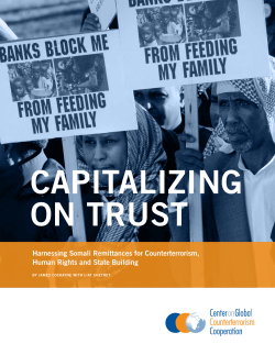 Capitalizing on trust Harnessing somali remittances for