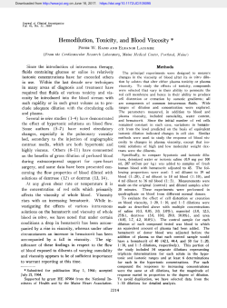 Hemodilution, Tonicity, and Blood Viscosity