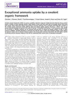 Exceptional ammonia uptake by a covalent organic