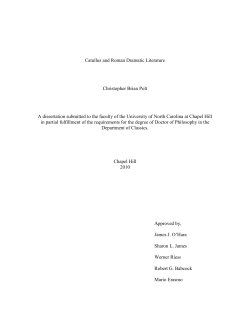 Catullus and Roman Dramatic Literature Christopher Brian Polt A