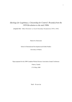 Rwanda from the 1959 Revolution to the mid 1980s