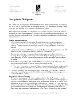 Soroptimist Netiquette