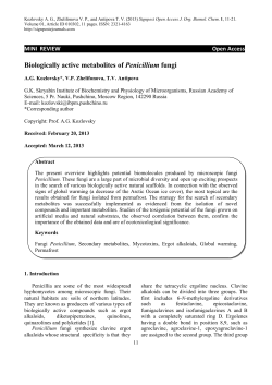 Biologically active metabolites of Penicillium fungi