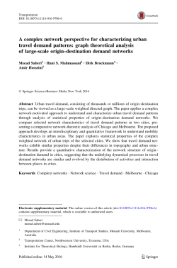 A complex network perspective for characterizing urban travel