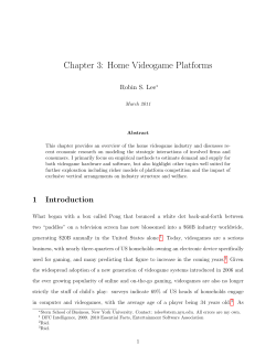 Chapter 3: Home Videogame Platforms