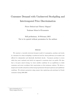 Consumer Demand with Unobserved Stockpiling