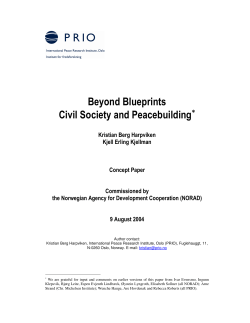 Beyond Blueprints: Civil Society and Peacebuilding