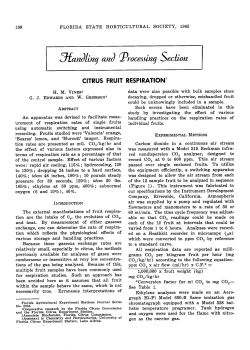 Citrus Fruit Respiration, H. M. Vines, Florida Citrus Commission