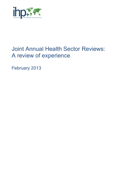 Joint Annual Health Sector Reviews
