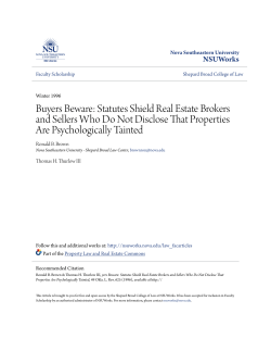 Buyers Beware: Statutes Shield Real Estate Brokers