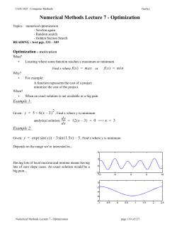 Numerical Methods Lecture 7 - Optimization - essie-uf