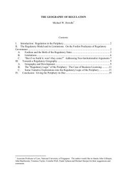 the geography of regulation - ECPR Standing Group on Regulatory