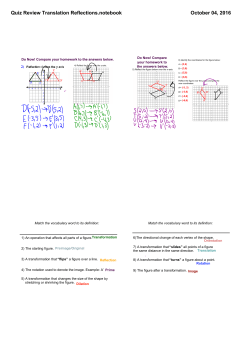 Quiz Review Translation Reflections.notebook
