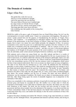 The Domain of Arnheim Edgar Allan Poe