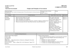 Grade Level 9-12 2009-2010 Course CURRICULUM MAP American