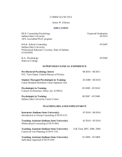 CURRICULUM VITA James W. Erikson EDUCATION Ph.D
