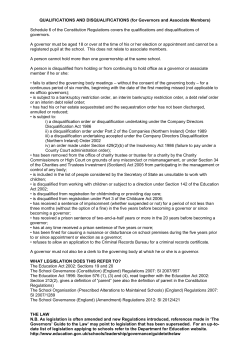 QUALIFICATIONS AND DISQUALIFICATIONS