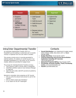 IDT Journal Quick Guide