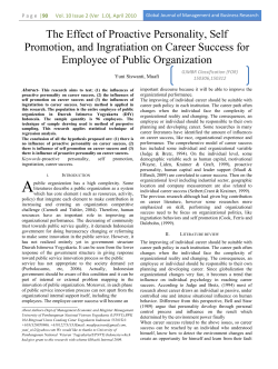 The Effect Of Proactive Personality, Self Promotion