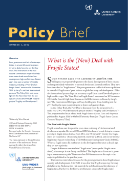 (New) Deal with Fragile States? - UNU Collections