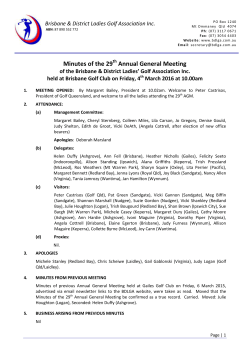 Minutes of the 29 Annual General Meeting