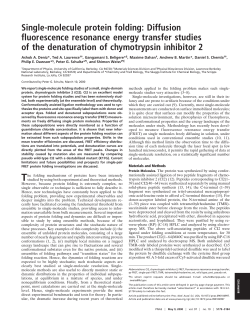 Single-molecule protein folding: Diffusion fluorescence resonance