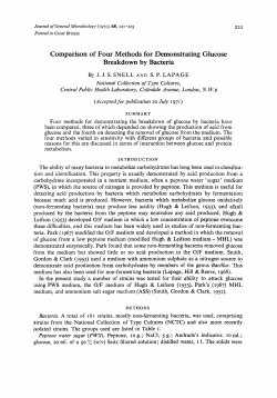 Comparison of Four Methods for Demonstrating Glucose Breakdown